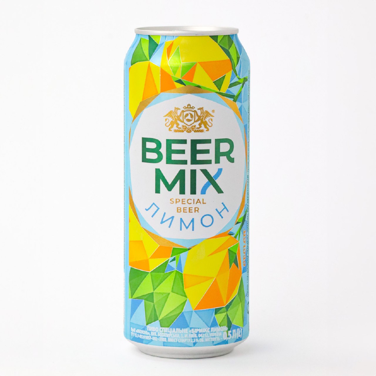 Special flavored beer "Birmix Lemon" pasteurized